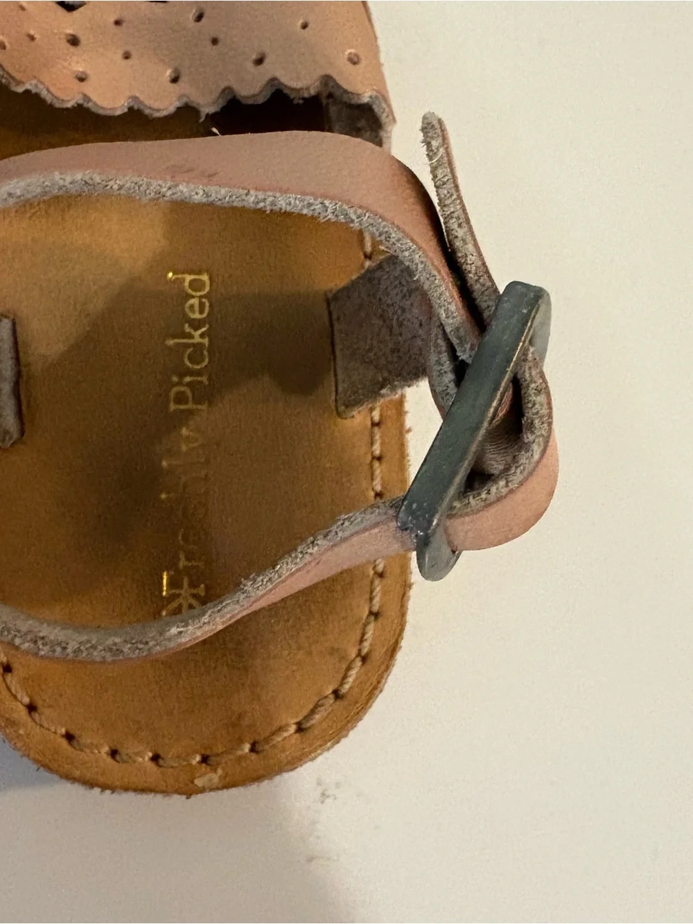 Freshly Picked laguna sandal in rose gold color size 3